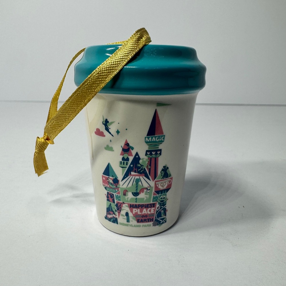 Starbucks Disneyland Park Happiest Place on Earth Ceramic Cup Ornament 2019 EUC
